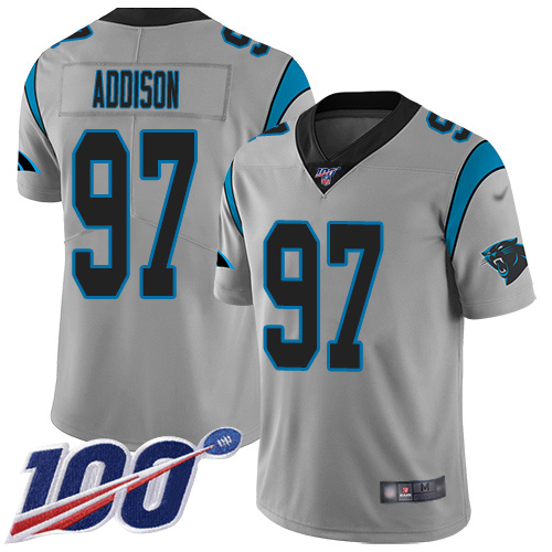 Carolina Panthers Limited Silver Youth Mario Addison Jersey NFL Football #97 100th Season Inverted Legend